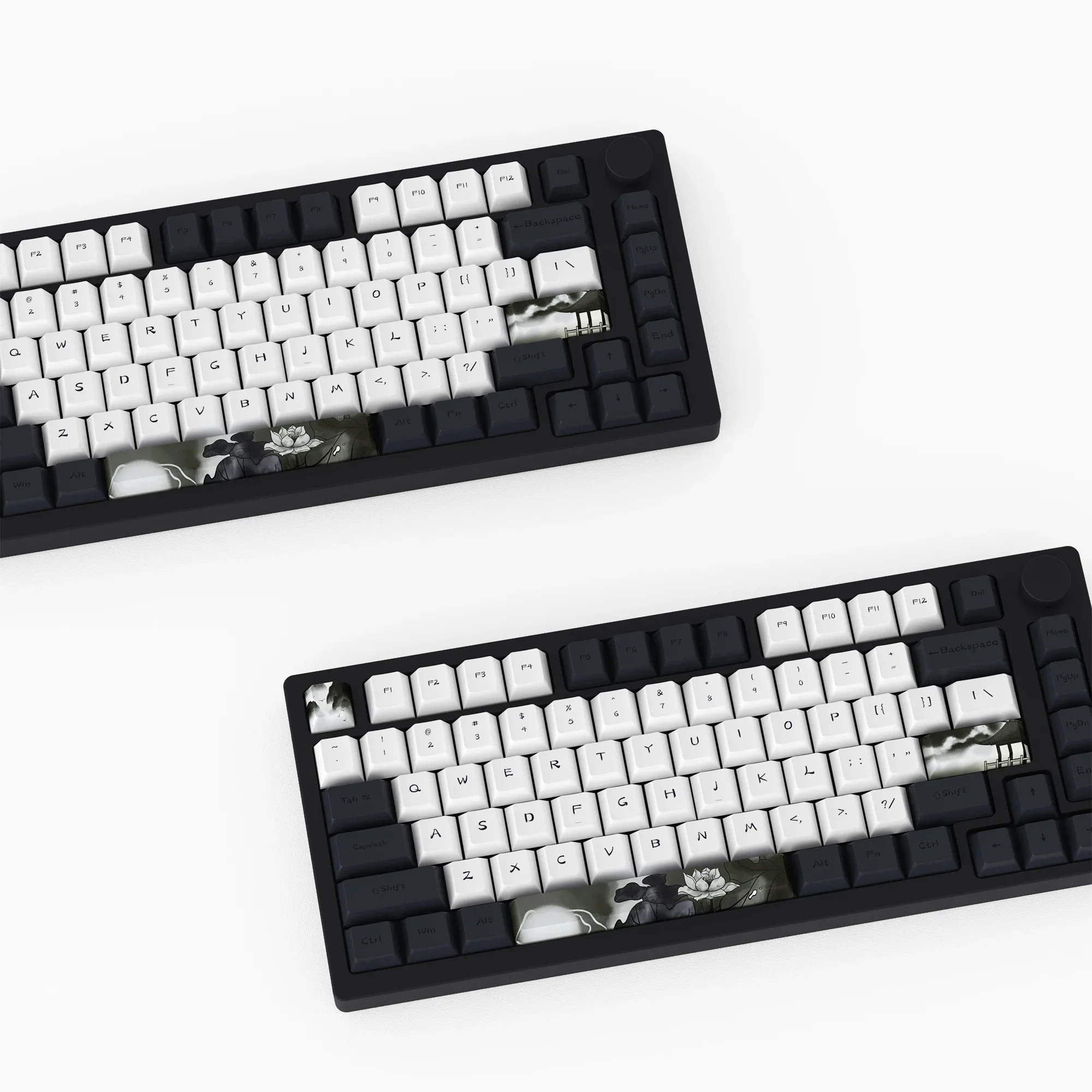 KBDiy 142 teclas/juego de teclas de loto de tinta para teclado mecánico PBT Cherry perfil personalizado Keycap para AK74 gx87 crush80 raven68 loco - imagen 5