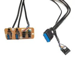 Panel Frontal PC USB 3.0 Dual 19 pines HD Audio 3,5 mm 73 cm