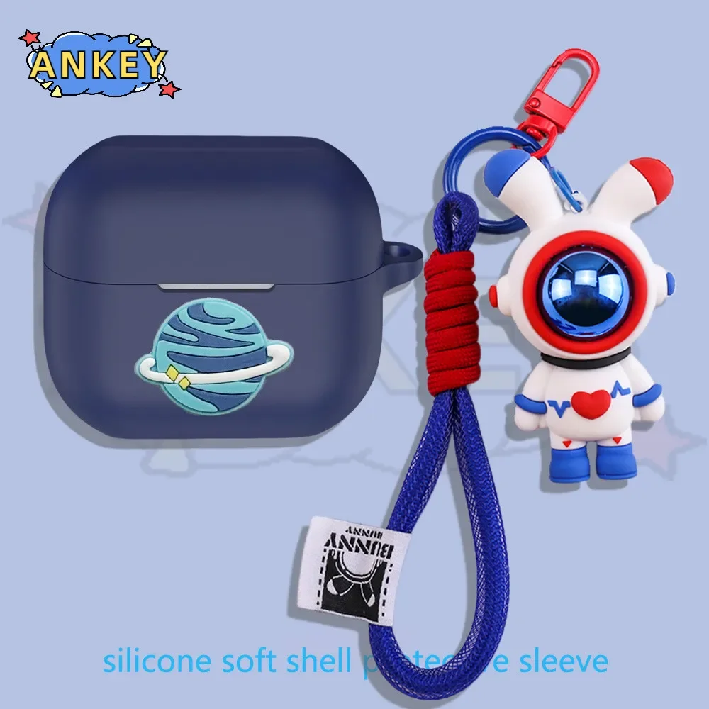 Funda de silicona para Apple Airpods 4, carcasa protectora suave con colgante para auriculares, monstruo de dibujos animados - imagen 2