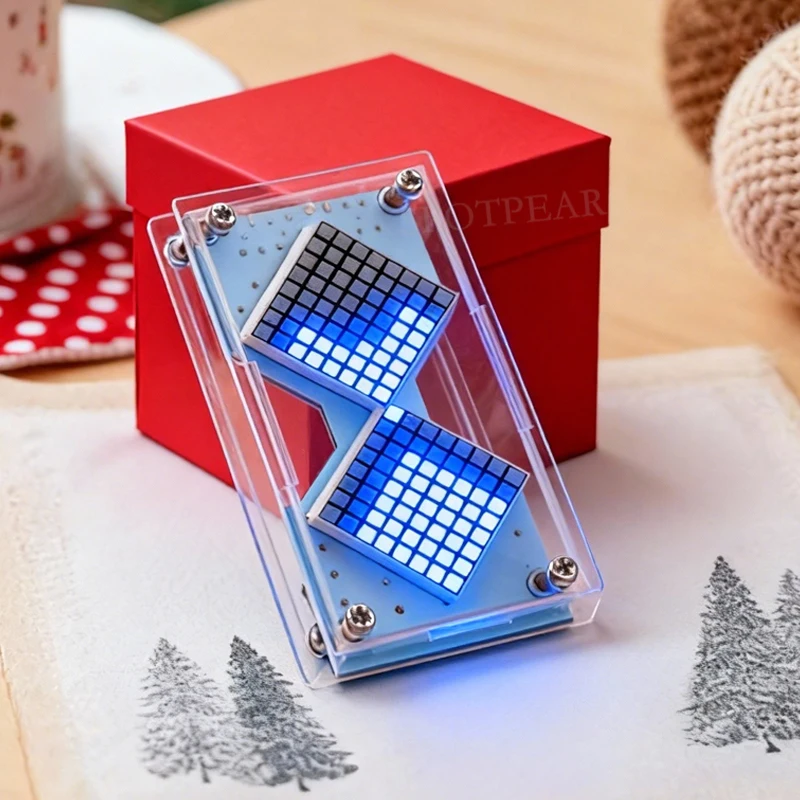 Cyberpunk LED Matrix reloj de arena Sensor de gravedad DIY cuenta regresiva temporizador reloj STEM proyecto de soldadura educativo para principiantes y adultos - imagen 4