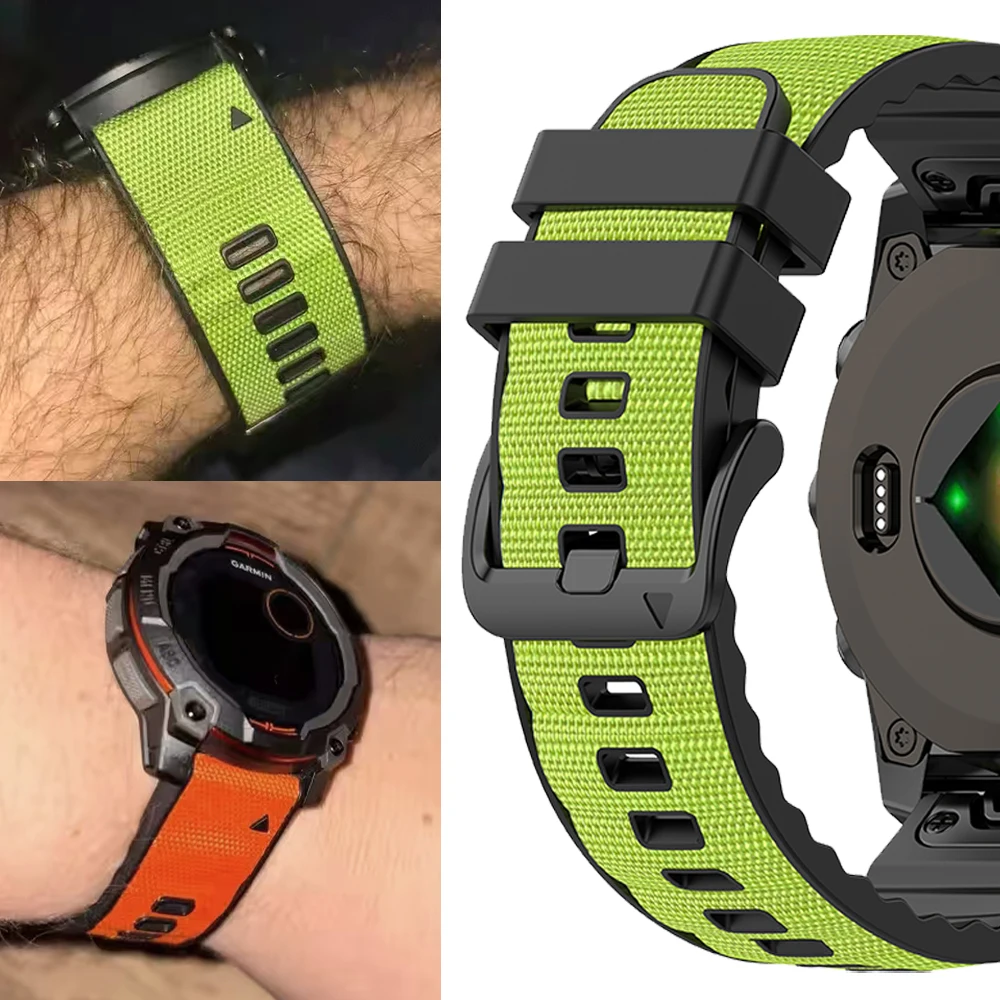 Correa de reloj QuickFit de nailon y silicona de 22mm y 26mm para Garmin Fenix8 Pro 47mm 51mm Enduro 3 2/Epix/Quatix 8/Tactix 8, correa de muñeca deportiva - imagen 5