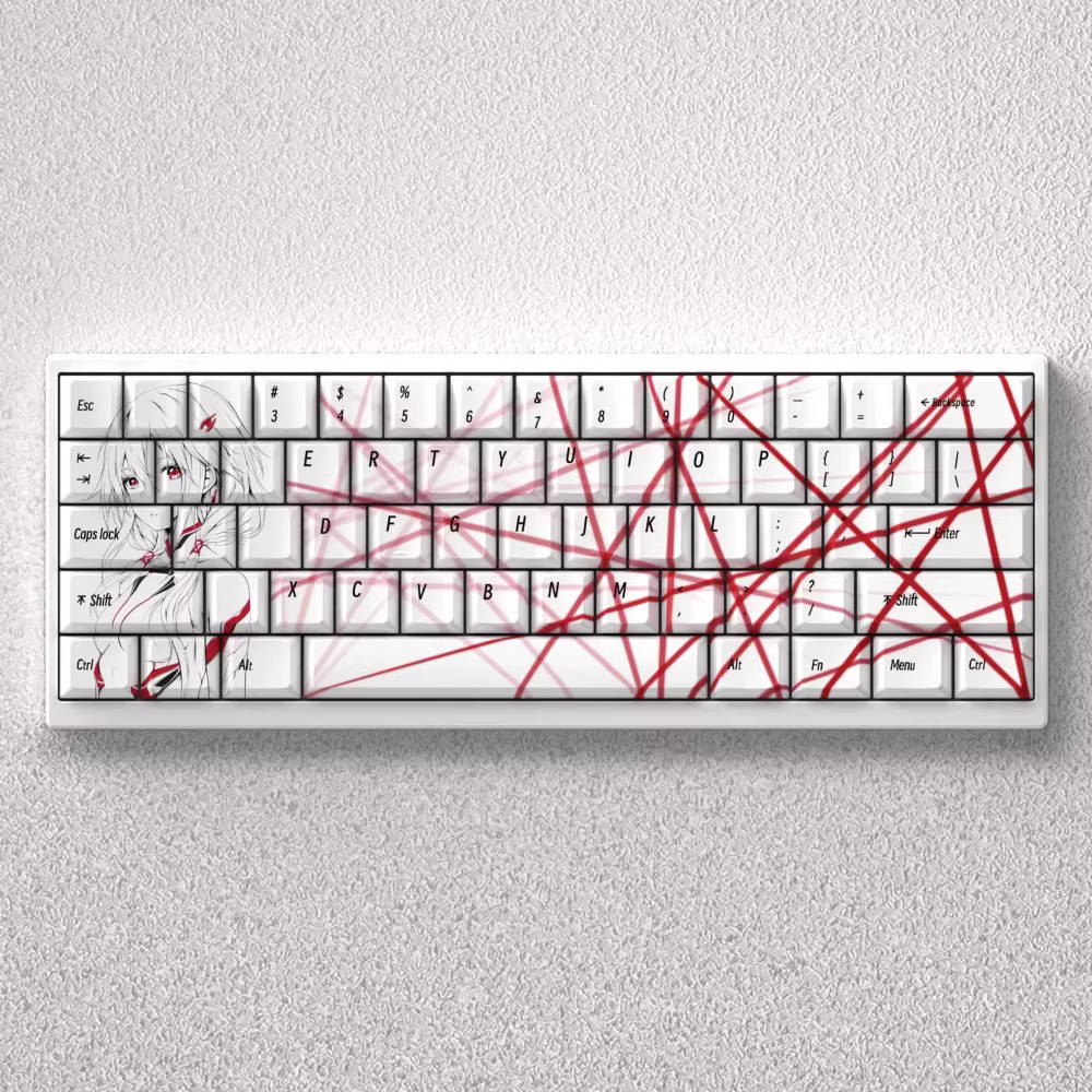 Teclas con tema de Anime, sublimación térmica PBT de altura de cereza para teclado mecánico 60 63 64 65 68