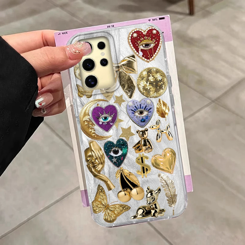 Estilo Retro cara rosa sol estrellas mujeres niñas funda de teléfono para Samsung Galaxy S25 Edge S24 S23 S22 S21 FE Plus Ultra funda de silicona - imagen 5