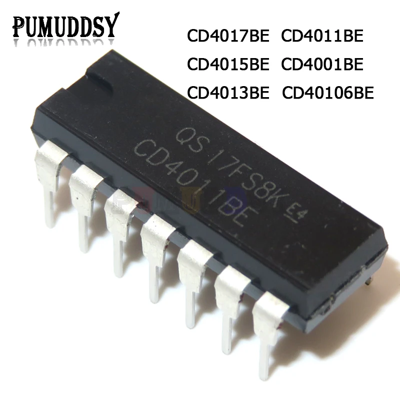 10 Uds CD4017BE CD4015BE CD4013BE CD4011BE CD4001BE CD40106BE DIP-14 CD4017 CD4015 CD4013 CD4011 CD4001 CD40106 DIP IC