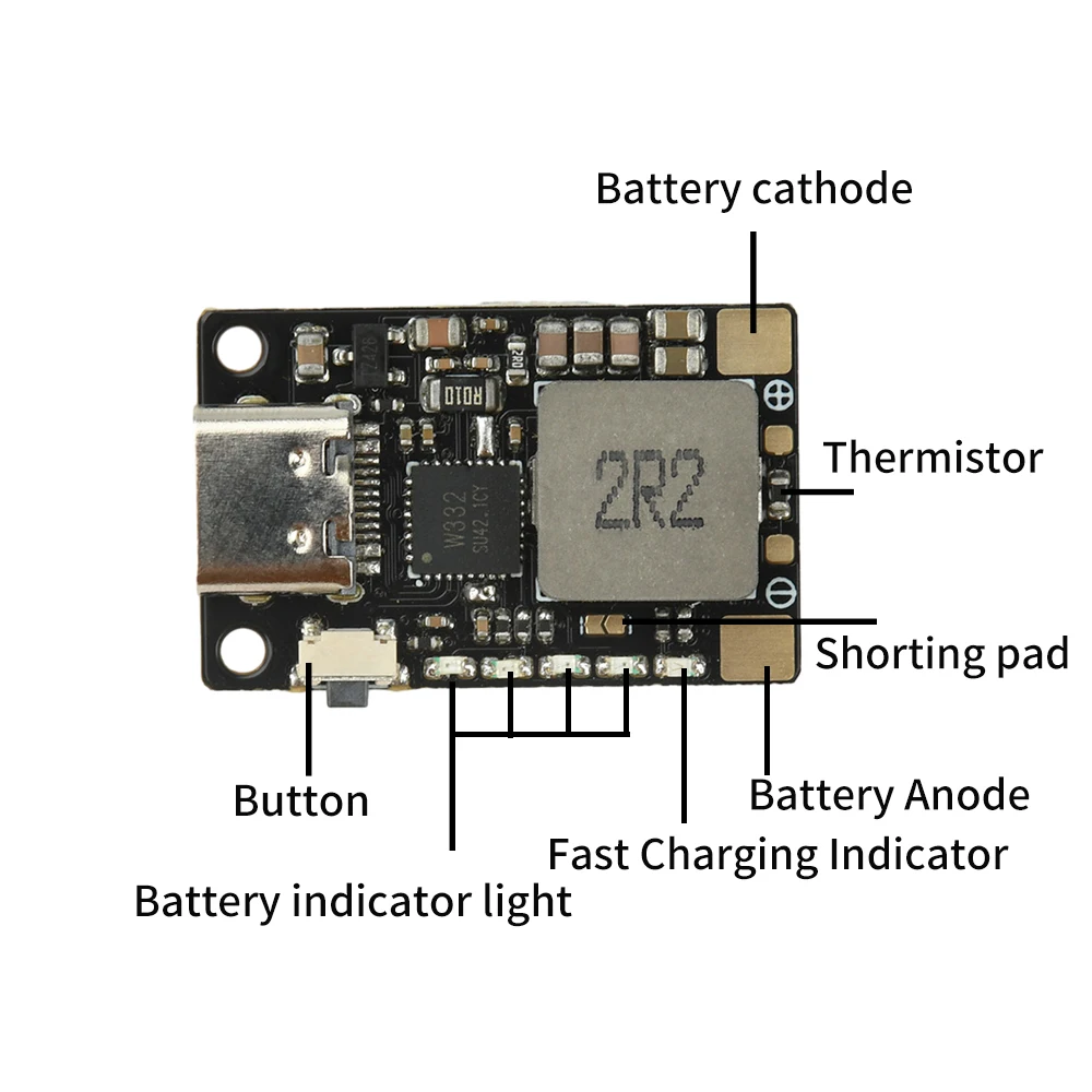 Módulo de carga rápida de batería de litio de 3,7 V y 18W, módulo de protección de carga equilibrada de carga rápida para energía móvil/Drone - imagen 2