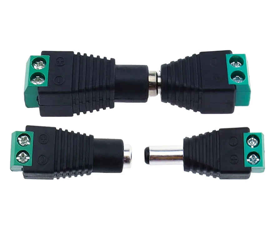 5 pares de conectores macho hembra DC 12V 2,1*5,5mm adaptador de enchufe de alimentación conector de enchufes para tira LED de Color de señal cámara CCTV - imagen 5
