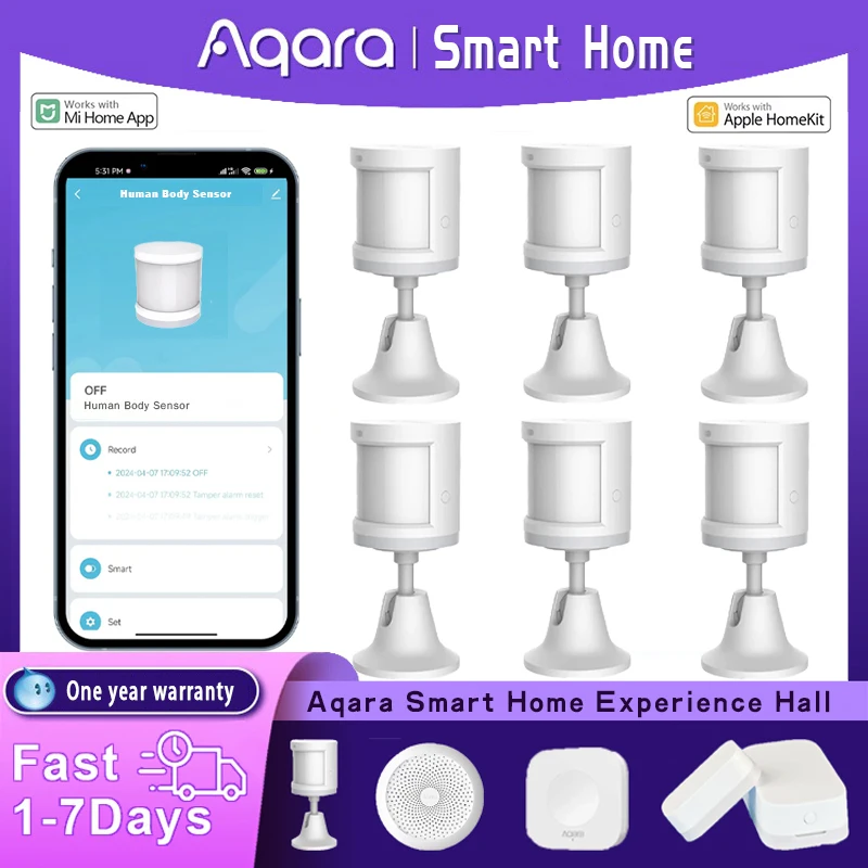 Aqara-Sensor de movimiento inteligente, Sensor de cuerpo humano, inalámbrico, ZigBee, Wifi, Hub de enlace, Homekit inteligente para Xiaomi Mi Home - imagen 2