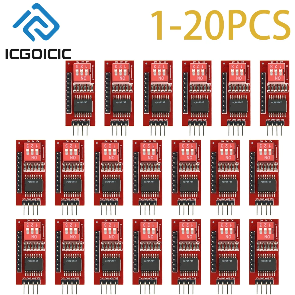 1-20 piezas PCF8574 PCF8574T E/S para interfaz de puerto I2C compatible con módulo extendido en cascada para Arduino