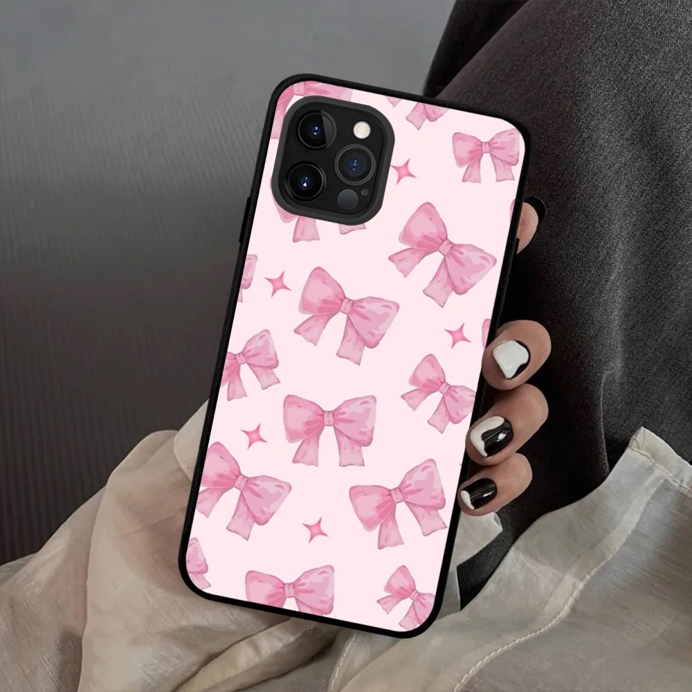 Funda de teléfono con tacones altos y lazo para niñas en 3D de flores silvestres para IPhone 15 14 11 12 13 Mini Pro XS Max, Funda 6 7 8 Plus X XR SE 2020 - imagen 2