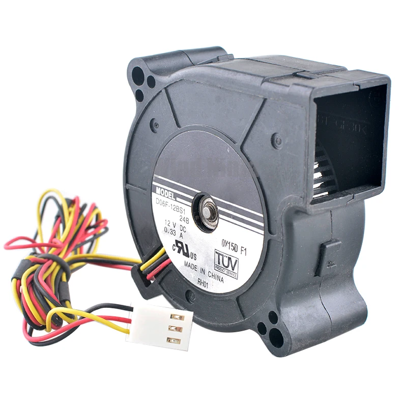 D06F-12BS1 Ventilador centrífugo de 6 cm, 60 mm, 60 x 60 x 25 mm, DC12V, 0,33 A, 3 pines para proyectores y impresoras, funcionamiento silencioso - imagen 5