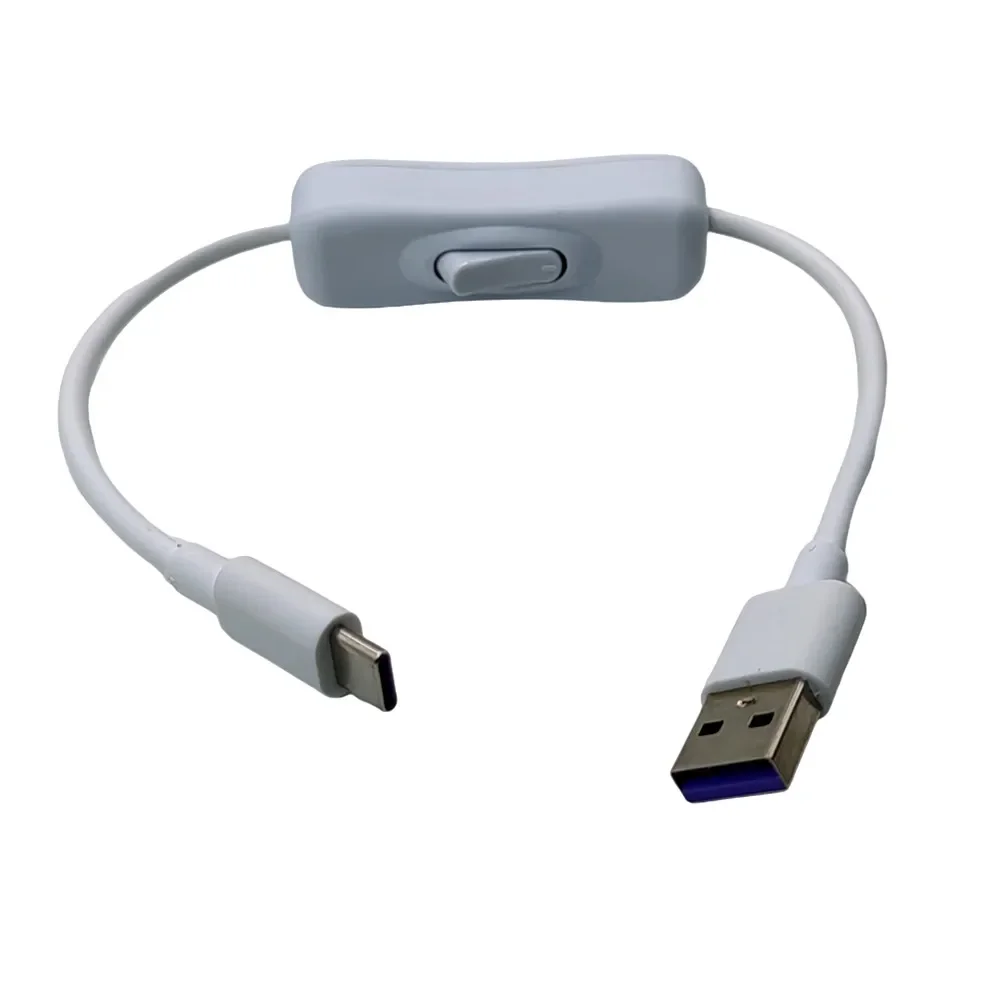 Cable USB 3A a tipo C para Samsung S10 S9 S8 Huawei P30 Pro Raspberry Pi 4B cargador de teléfono de carga rápida con interruptor de encendido y apagado