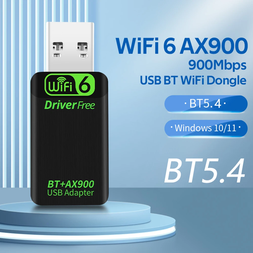 WiFi 6 AX900 BT 5,4 USB WiFi adaptador USB WiFi Dongle Bluetooth 5,4 banda Dual 2,4G/5GHz para Win10/11 portátil de escritorio