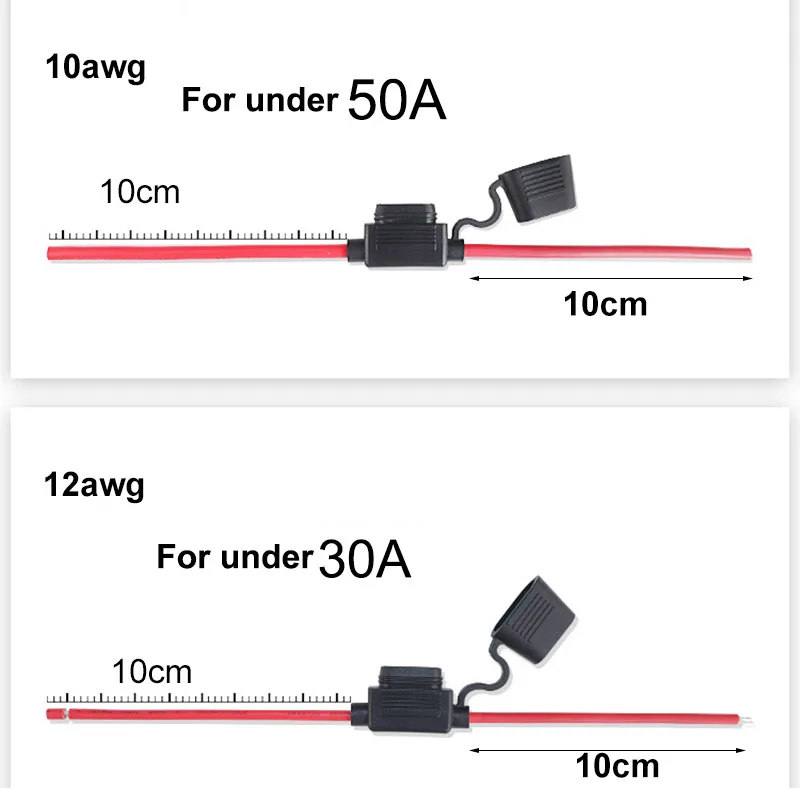 Fusible de tipos en línea de hoja de coche, resistente al agua, funda de soporte a prueba de agua, grifo de Motor, Blow Blo 16/14/12/10AWG, toma de interruptor de corte de cable A7 - imagen 5