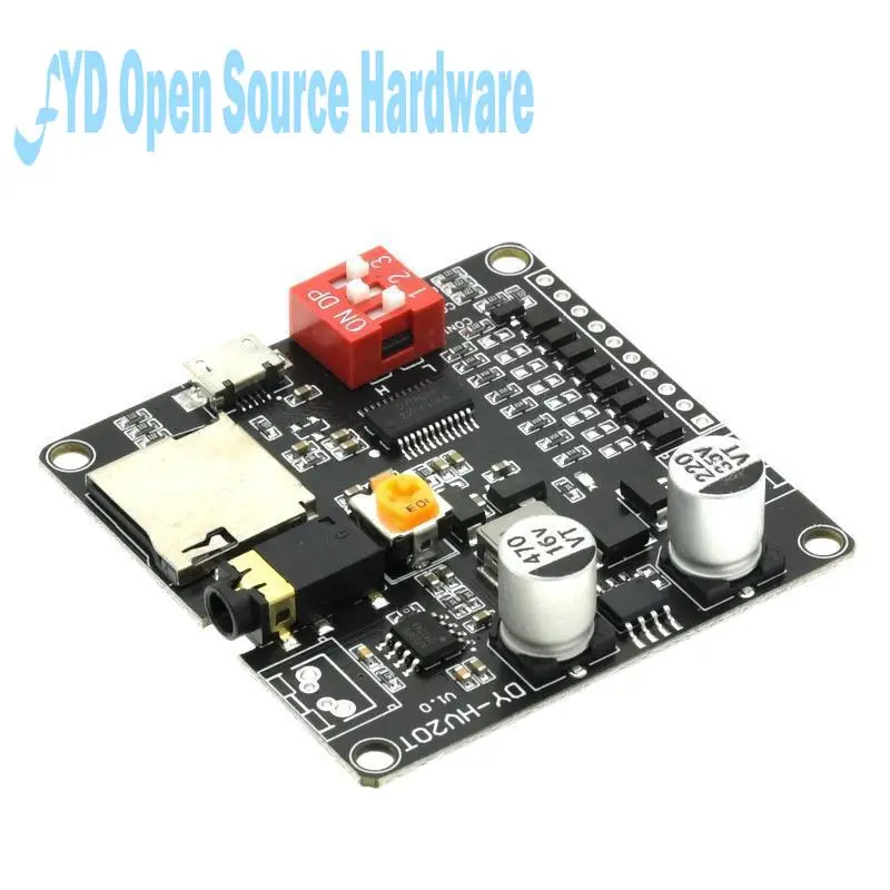 DY-HV20T-fuente de alimentación HV20T, 12V/24V, 10W/20W, módulo de reproducción de voz, compatible con tarjeta Micro SD, reproductor de música MP3 - imagen 3