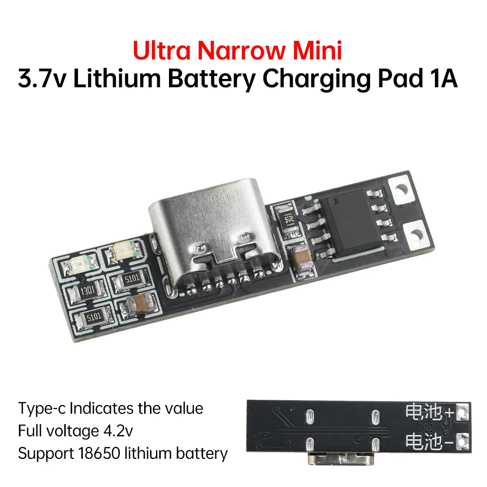 Mini módulo de carga de batería de litio DC 3,7 V 1A 4,2 V tipo C placa de cargador de interfaz para productos electrónicos