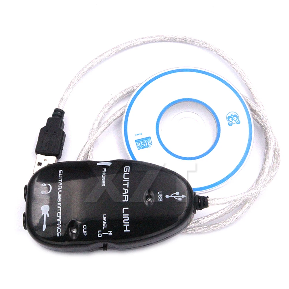 Enlace de guitarra, interfaz USB, Cable de enlace de grabación de guitarra, Cable de guitarra eléctrica, conector de Audio de ordenador, adaptador de Cable para música