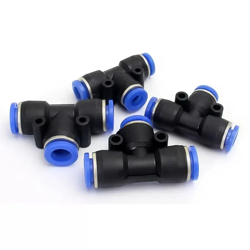 100PCS Pneumatic Air Fittings Three Ways Hose Connectors Reducing Joint PE 6mm 8mm 10mm 12mm 14mm Push To Connect Pipe Fitting - imagen 3