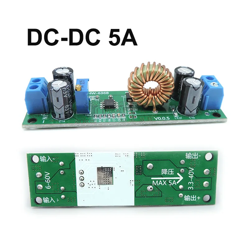 DC-DC 5A ajustable 60V 48V 36V 24V a 30V 24V 12V 3,3 V regulador de cargador de coche convertidor reductor módulo de fuente de alimentación