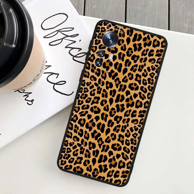 Funda con estampado de leopardo para Xiaomi Mi 17 15 14 14T 13 12 11 13T 12T 11T 12X Lite Ultra Pro Max 5G, funda negra para teléfono - imagen 5
