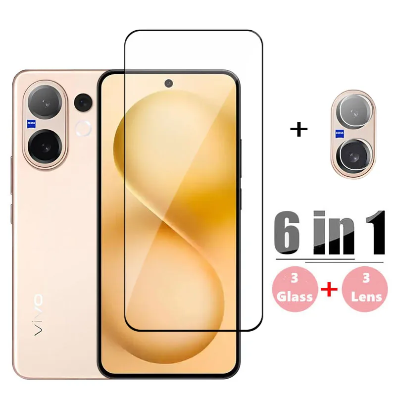 Vidrio de cubierta completa para Vivo V60 vidrio templado Vivo V60 Protector de pantalla HD película protectora de lente de teléfono Vivo V60