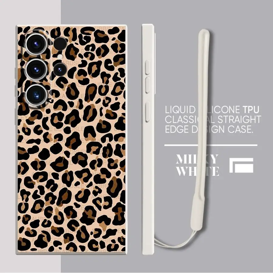 Funda con estampado de leopardo para Samsung Galaxy S24 FE Note 20 10 Ultra S25 Edge S23 S22 Ultra S20 S21 Plus, funda suave - imagen 5