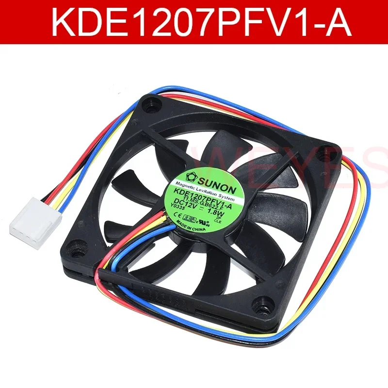 Ventilador de 7CM KDE1207PFV1-A, enfriador Axial DC 12V, 1,8 W, 70x70x10MM, 4 pines de refrigeración para SUNON