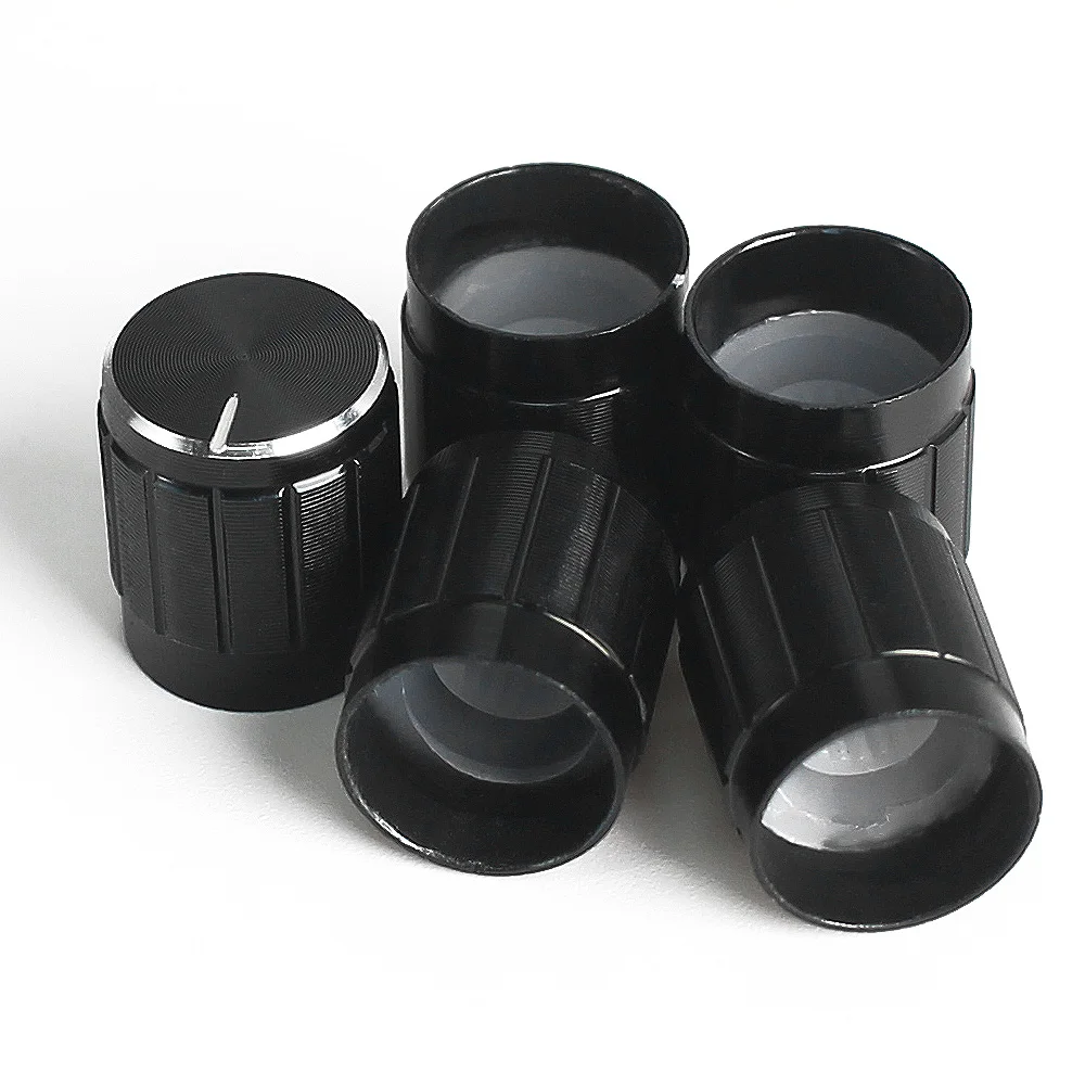 5 piezas WH148 15*17mm tapa de perilla de potenciómetro negro tapas de perilla de aleación de aluminio - imagen 4