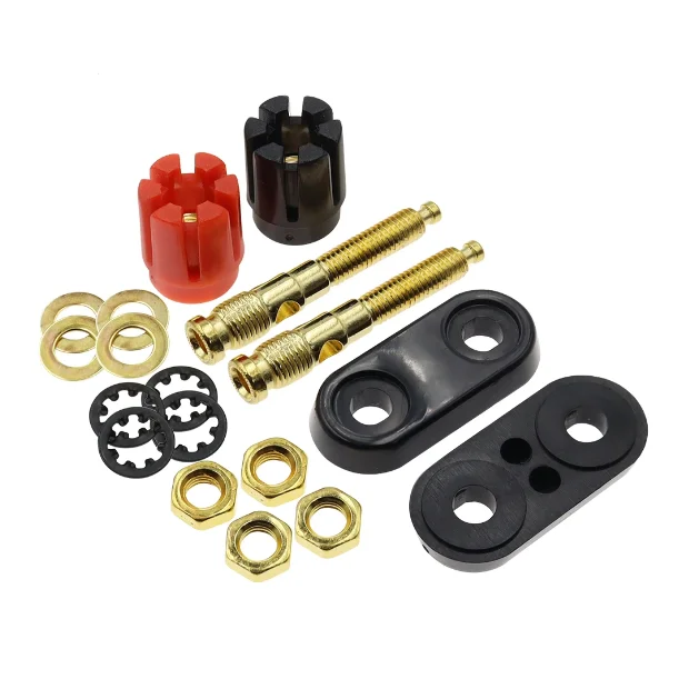 Terminal de amplificador de audio de doble posición Siamés, bloque de terminales de enchufe banana de 4MM, cabeza de ciruela doble hexagonal, rojo y negro - imagen 5