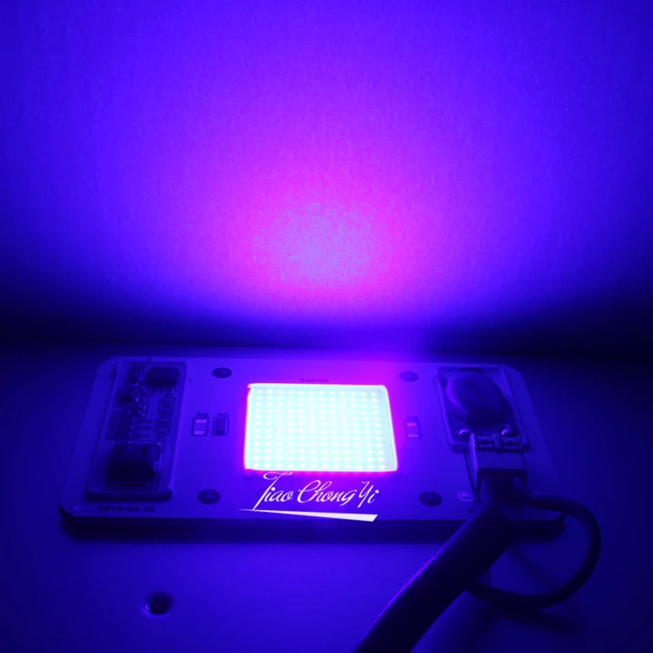 50W Led COB lámpara UV Chip IC inteligente 110V/220V 395nm 400nm DOB AC ultravioleta + disipador de calor + 12V 1.25A potencia LED - imagen 5