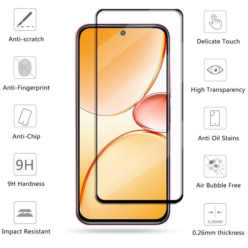 Cubierta completa de vidrio templado para Realme 15x, Protector de pantalla de vidrio Realme 15x, película protectora de lente de teléfono para Realme 15x - imagen 2
