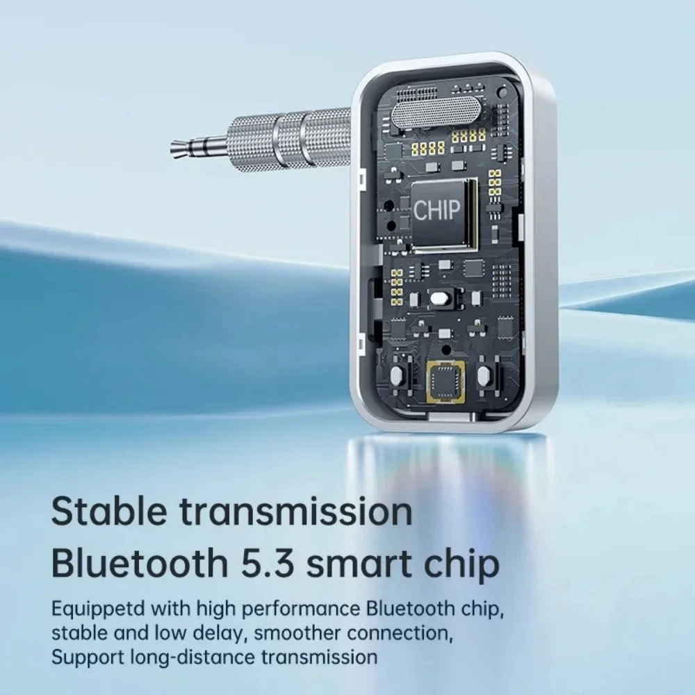 Adaptador de Audio auxiliar para coche Bluetooth 5,3, transmisor receptor, adaptador de Audio inalámbrico AUX, conector de 3,5mm para auriculares de coche, altavoces de TV - imagen 5