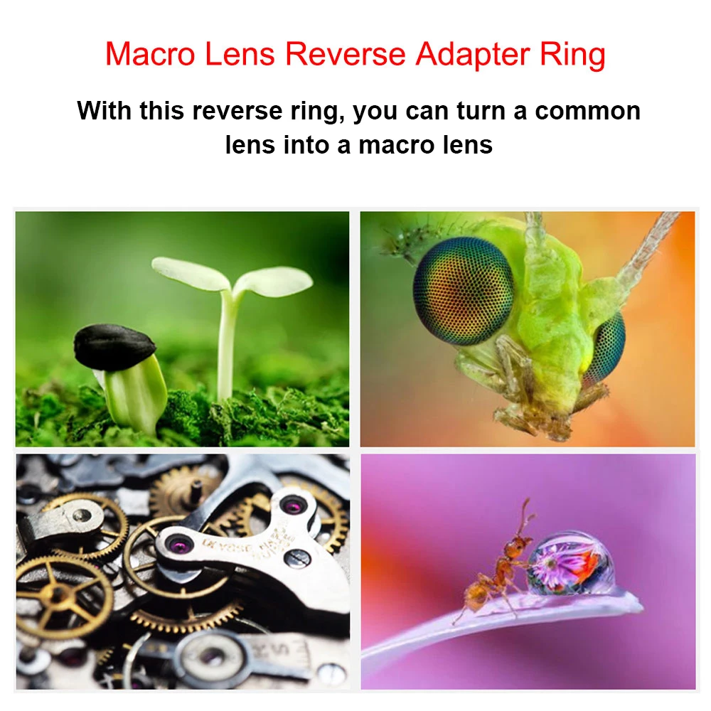 Para Nikon Z mount Macro anillo adaptador inverso 49/ 52/ 55/ 58/ 62/ 67/ 72/ 77mm para Nikon Z5 Z6 Z7 Z9 Z50 etc. - imagen 2