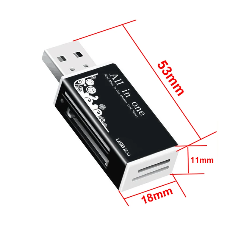 Lector de tarjetas 4 puertos USB2.0 memoria SD tarjeta TF SDHC MMC/RS MMC TF MS/MS PRO/MS DUO M2 adaptador para ordenador portátil accesorios de PC de escritorio - imagen 2