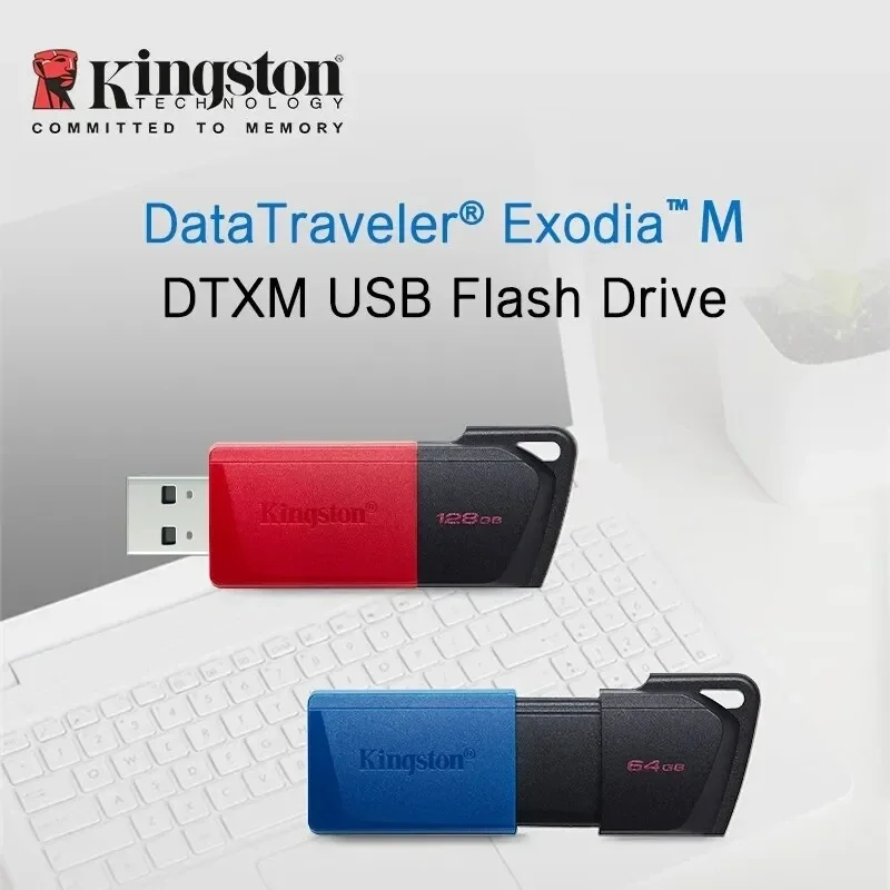 100% Original Kingston USB Flash Drive Pen Drive DTXM Pendrive 64G 128GB 256GB USB3.2 Flash Disk Mini Key Memory Stick 3,0 unidades - imagen 2