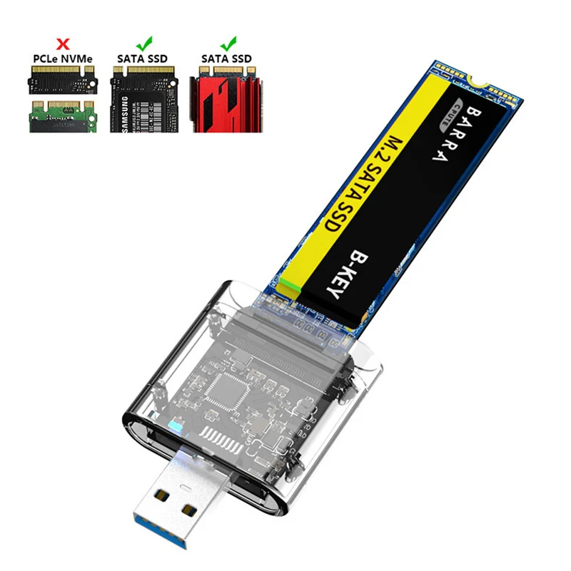 Caja externa USB3.1 SSD Gen2 10Gbps Plug Play NGFF M.2 PCIE M KEY B & M KEY caja de extensión de disco duro móvil caja de conversión - imagen 5