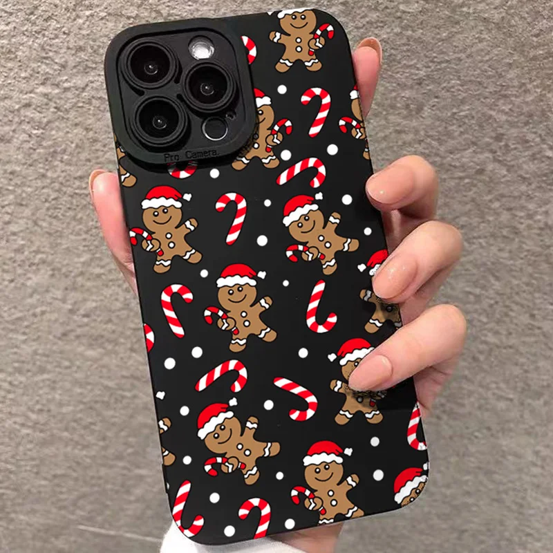 Funda de teléfono con patrón de bastón de caramelo y hombre de jengibre navideño para Xiaomi Redmi Note 14 13 12 Pro Plus 5G 12S 11 10 14C 15C 13C - imagen 2