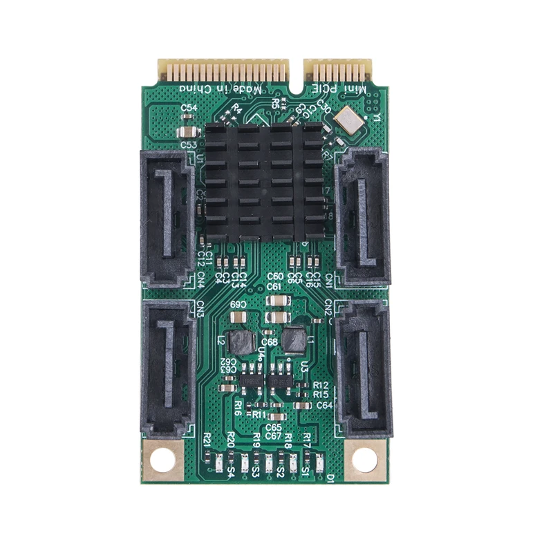 Mini PCIE a 4 puertos SATA tarjeta de expansión Riser SATA 3,0 adaptador de altura completa MPCI-E a Quad SATA HDD interfaz tarjeta adaptadora para PC - imagen 3
