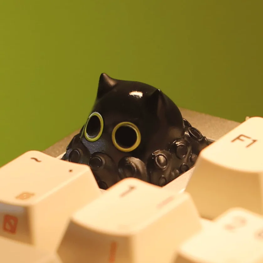 Nuevas teclas artesanales de gato pulpo, sombrero Klein, resina personalizada Original, luz transparente, Anime SA Hight, regalo de Navidad - imagen 4