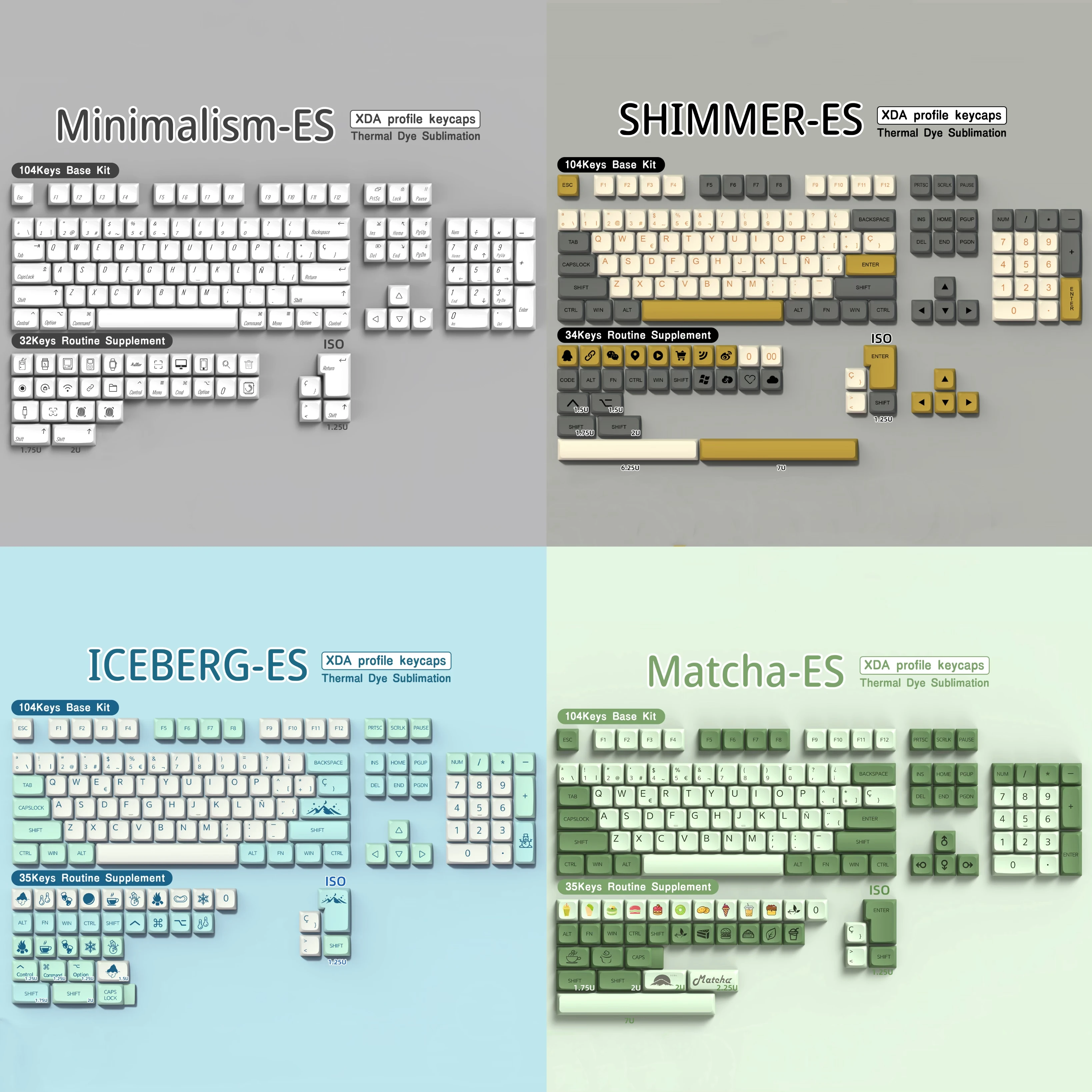 Teclas de teclado español, 136/140 teclas, diseño ISO Alice, perfil XDA, teclas PBT ES, tinte Sub para teclado mecánico, barra espacial 7U