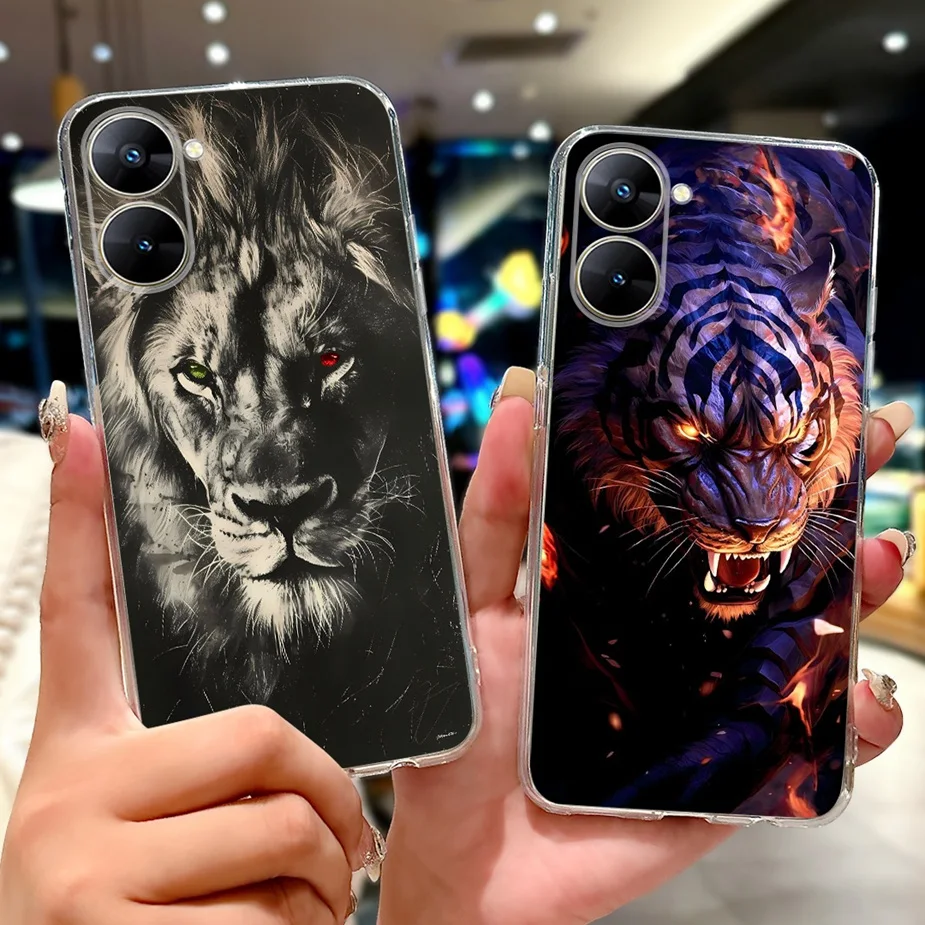 Para Realme V30 funda RMX3618 lindo gato Lucky Koi cubierta pintada 6,52 ''funda de teléfono delgada suave para Realme V30t V 30 RealmeV30 t Fundas - imagen 2