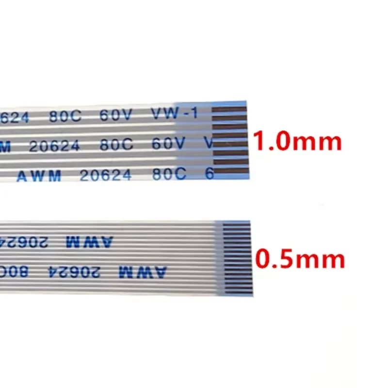 10PC FPC FFC cinta Cable plano Flexible 28 pines paso 0,5 MM 1,0 MM AWM 20624 80C 60V longitud 6/10/15/20/25/30/40CM adelante marcha atrás - imagen 2