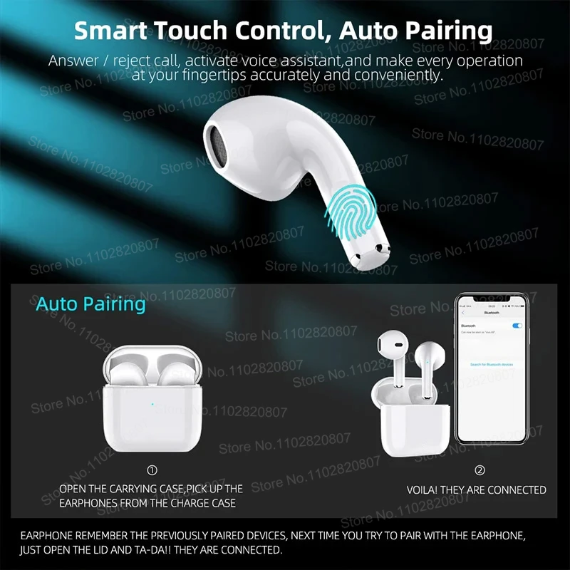Para Pro 4 TWS auriculares inalámbricos Bluetooth auriculares para iPhone Android Airpods Pro 2 auriculares internos ANC tipo C Cable auricular - imagen 4
