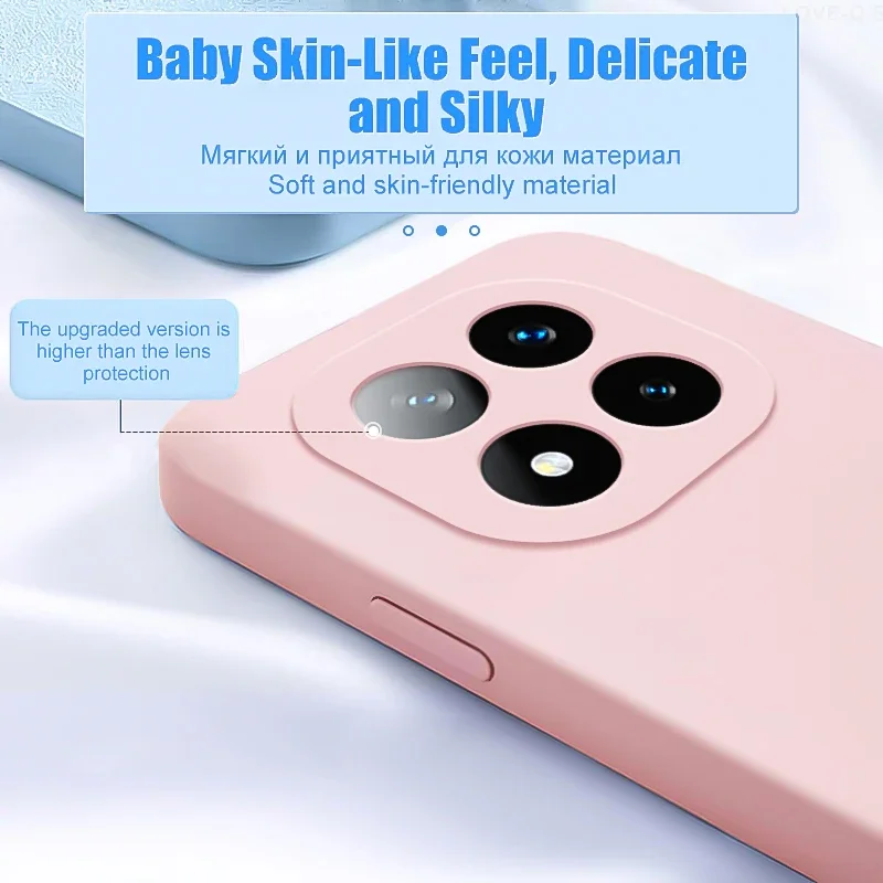 Funda blanda de silicona líquida para Xiaomi Redmi Note 14 Pro Plus Redmi Note 14, funda protectora a prueba de golpes para teléfono - imagen 3