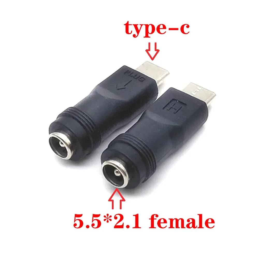 Conector de alimentación hembra CC 5,5*2,1mm a USB 2,0 macho mirco mini tipo c enchufe macho Jack 5V conector adaptador convertidor para ordenador portátil - imagen 3