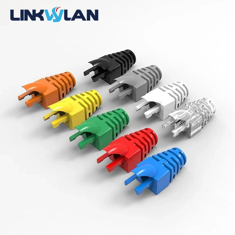 (50 unids/pack) botas de Cable de red RJ45 funda protectora de plástico alivio de tensión para protección de enchufe Modular Cat5e Cat6 - imagen 3