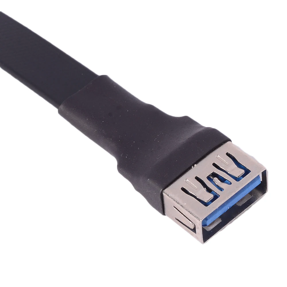 ADT USB 2,0 incorporado de alta velocidad 13 pines tipo A a Micro-B macho a macho disco duro de doble ángulo GPS USB Cable de extensión plano de alimentación - imagen 2