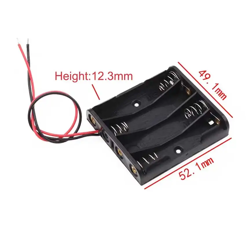 Caja de Banco de energía AAA 1X 2X 3X 4X 6X 8X 1,5 V caja de almacenamiento de soporte de batería AAA 1 2 3 4 6 8 ranuras contenedor de baterías con cable - imagen 5