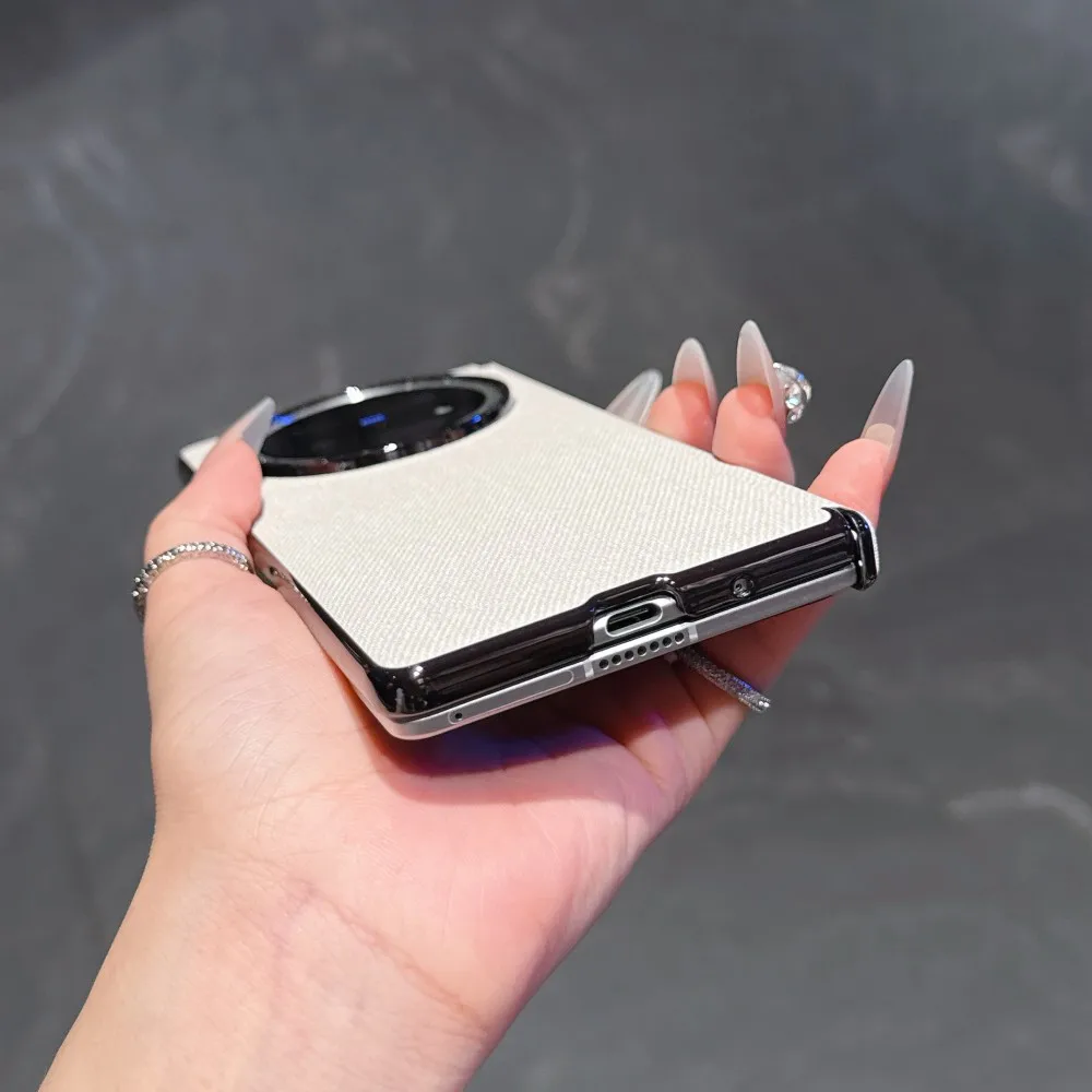 Para VIVO X Fold 5 funda de lujo de cuero PU piel magnética carga inalámbrica funda protectora trasera para VIVO X Fold 5 3 Pro Shell - imagen 5