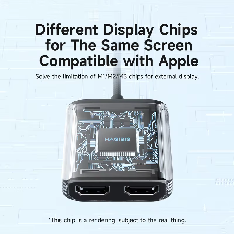Hagibis-Adaptador Compatible con USB-A/C a HDMI, convertidor de Monitor Dual MST, pantalla Triple Compatible con ordenador portátil M1/M2/M3 Windows Mac - imagen 5