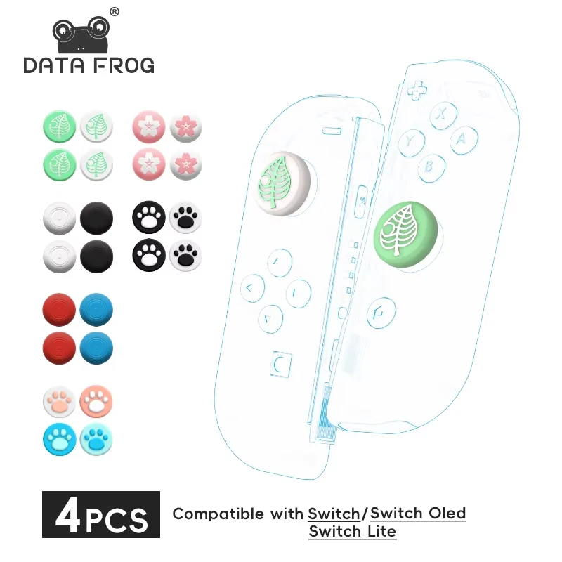 Cubierta de Joystick Data Frog para interruptor, cubierta de agarre para pulgar, protección para Joy Con, accesorios Oled